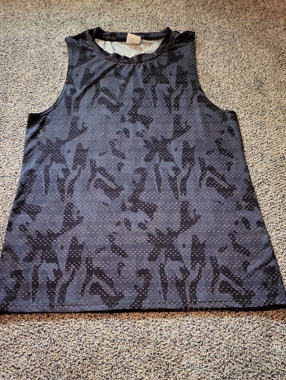 ZYIA Black Charcoal Camo Muscle Tee